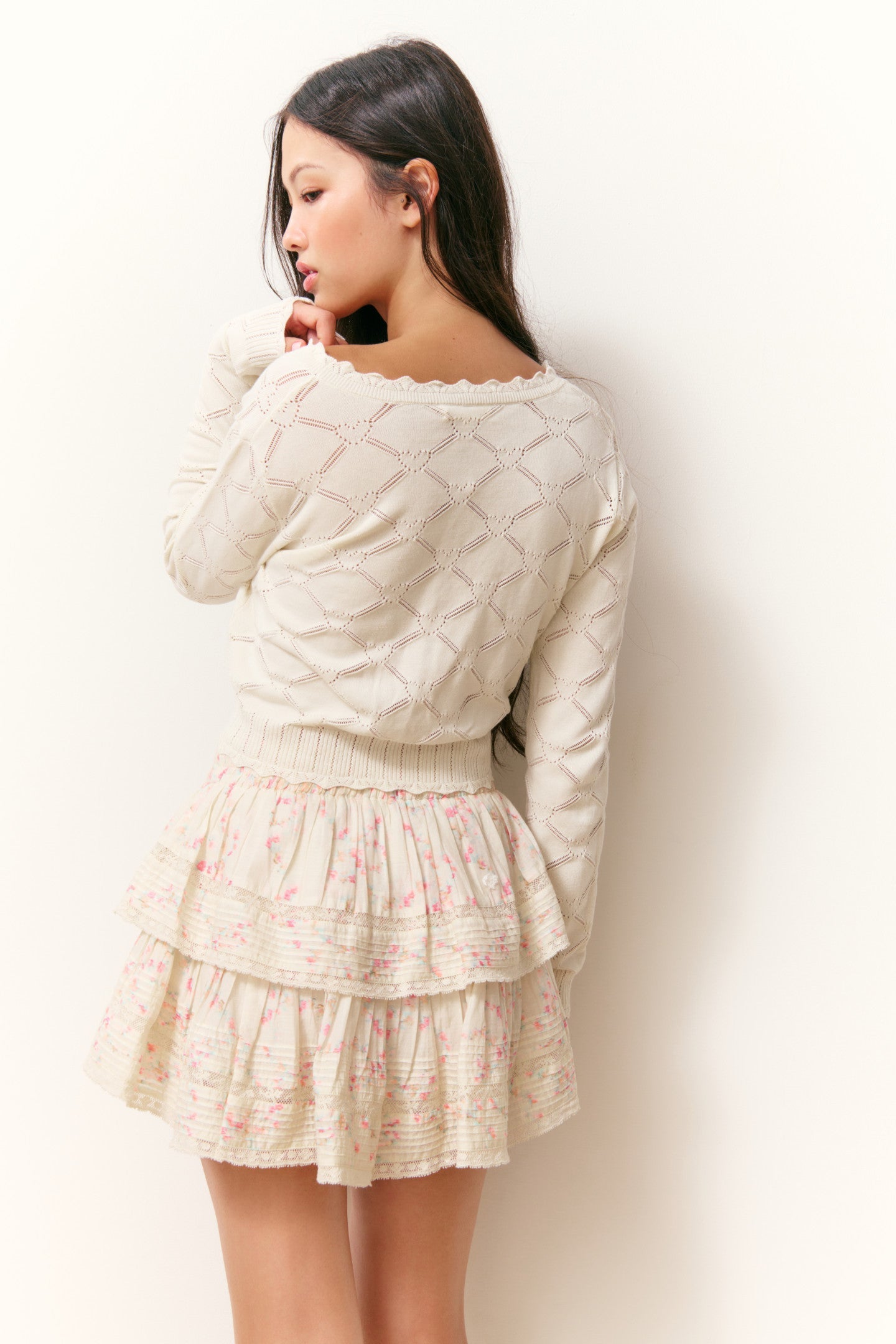 Ruffle Mini Luna Rosa Fleur Skirt - MAGNOLIA