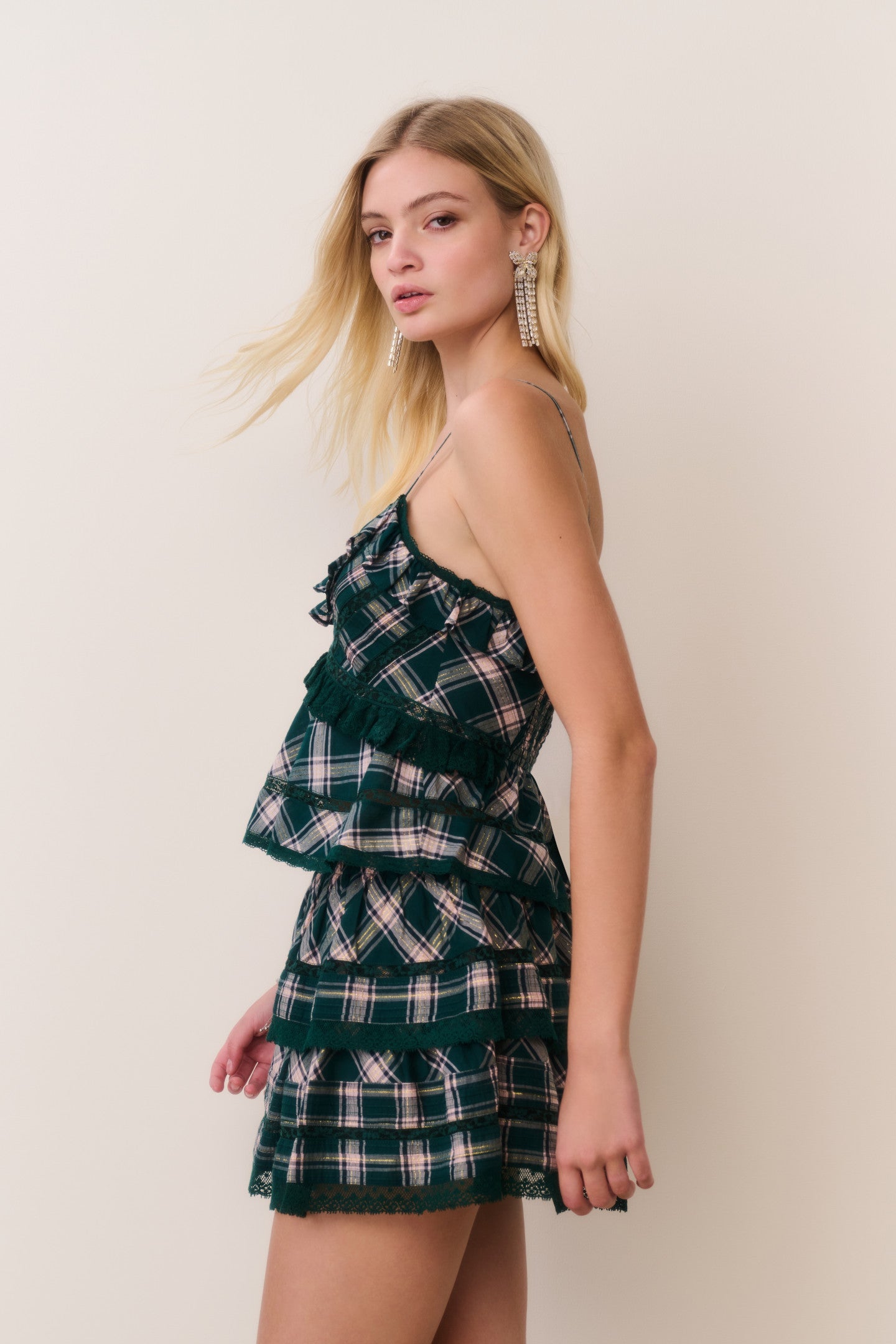 Ruffle Mini Tartan Skirt - MISTLETOE KISS